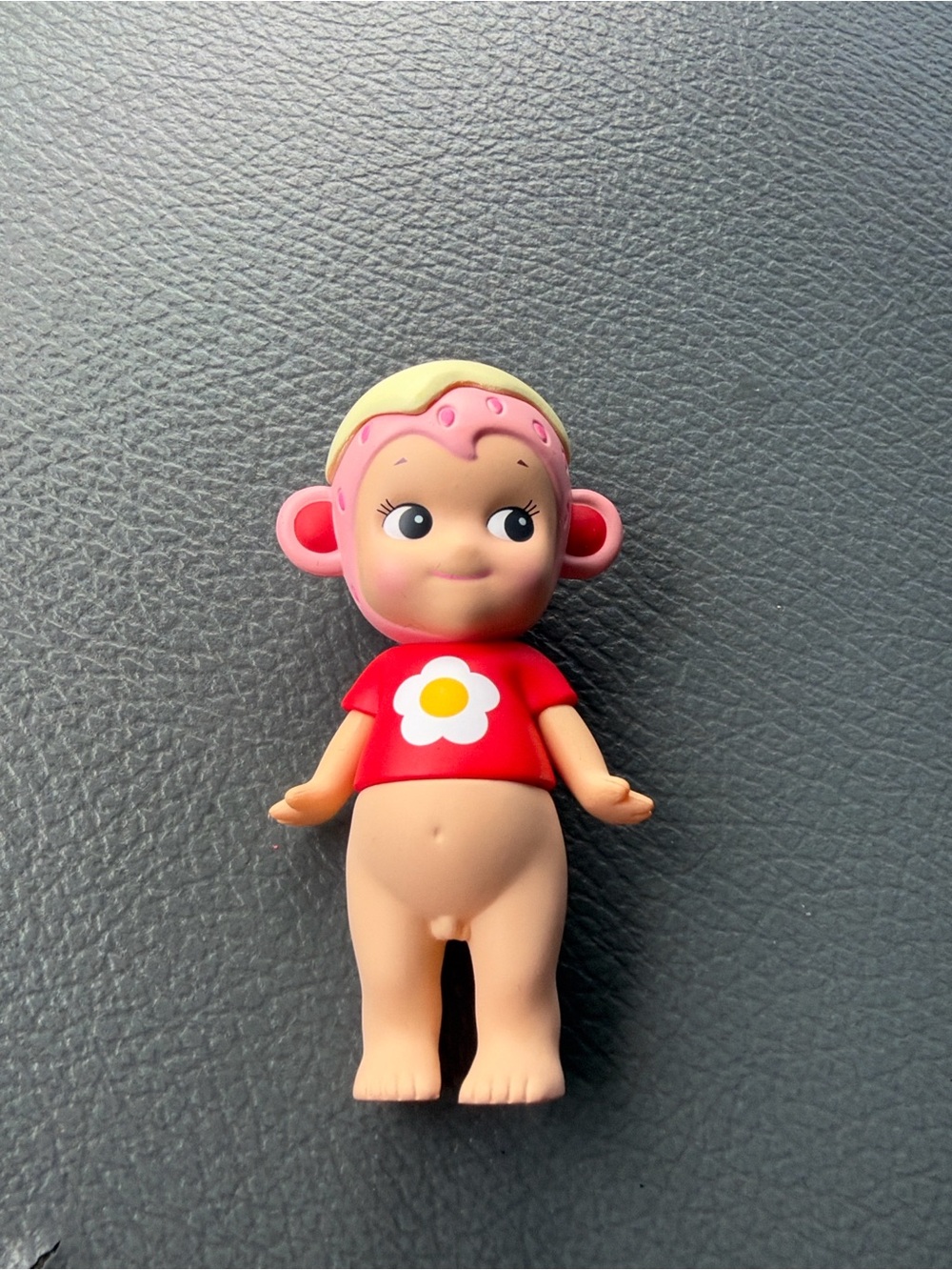 Pink Monkey Figure with Red Daisy Tee - Cute Collectible Kids Toy
